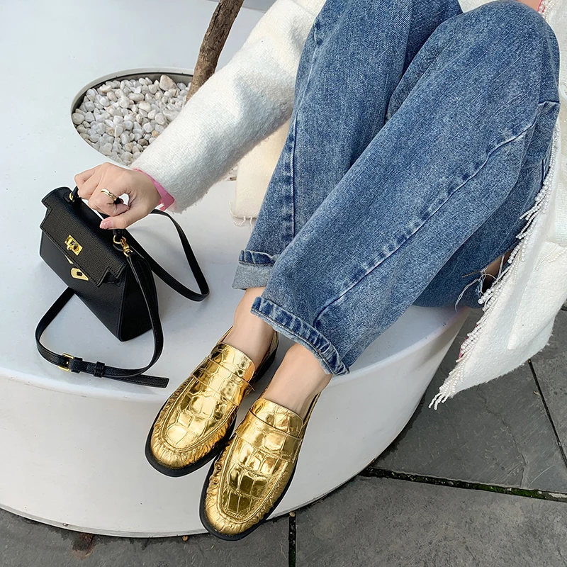 2023 new spring autumn women pumps natural leather 22-25cm Stone pattern cowhide+pigskin full leather loafers Retro women shoes
2023 new spring autumn women pumps natural leather 22-25cm Stone pattern cowhide+pigskin full leather loafers Retro women shoes