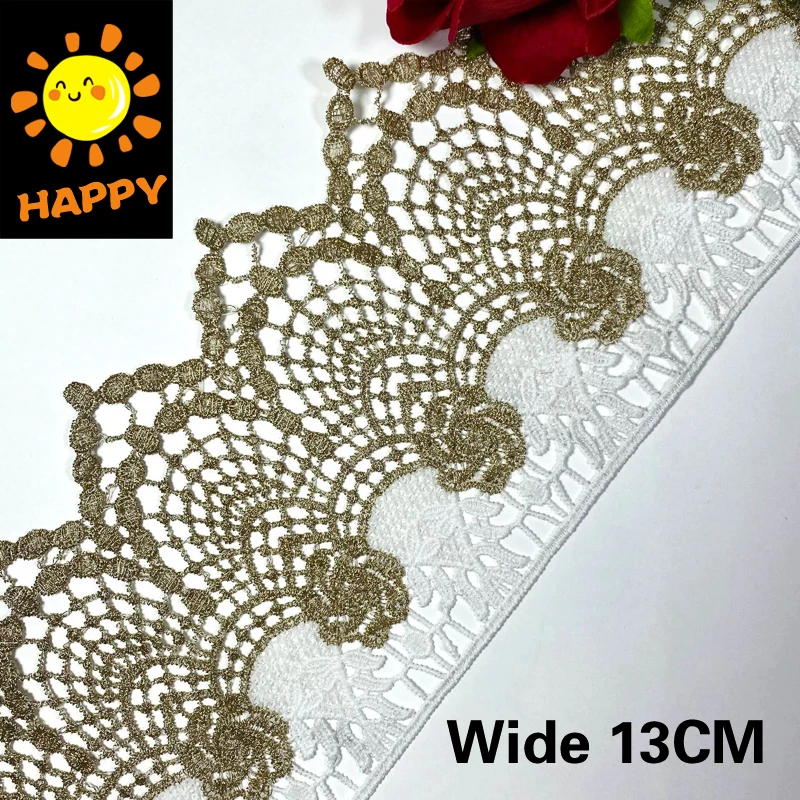 3 Yards/ Golden White Lace Fabric Hollow Out Lace Embroidered Ribbon Neckline Collar Decor DIY Sewing Accessories Wide 13CM
3 Yards/ Golden White Lace Fabric Hollow Out Lace Embroidered Ribbon Neckline Collar Decor DIY Sewing Accessories Wide 13CM