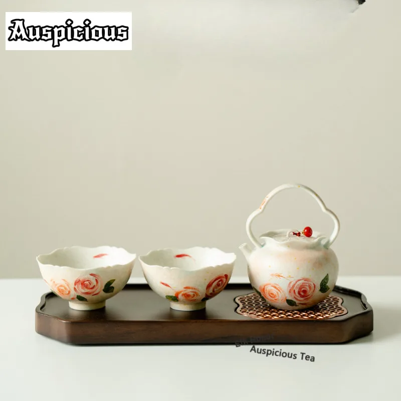 Light Pink Hand-painted Rose Tea Set Complete Set Luxury 1 Pot 2 Cups Tea Ceremony Set Household Teapot And Tea Cup Set For Tea
Light Pink Hand-painted Rose Tea Set Complete Set Luxury 1 Pot 2 Cups Tea Ceremony Set Household Teapot And Tea Cup Set For Tea