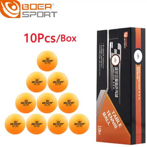 10Pcs/Box 3Stars Seamless Table Tennis Balls ABS New Material Professional 40+ 2.8g Ping Pong Ball for Training Competition