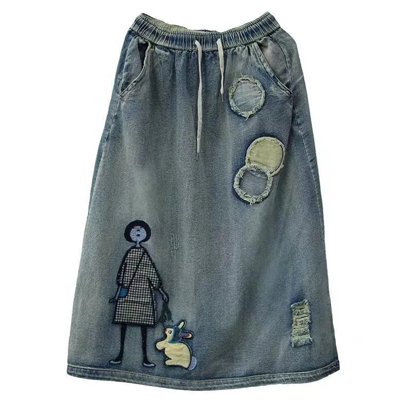 Foreign Trade Women's Clothing Clearance To Pick Up Leaks Elastic Waist Denim Skirt Age Reduction Split Skirt, Thin A-word Skirt
Foreign Trade Women's Clothing Clearance To Pick Up Leaks Elastic Waist Denim Skirt Age Reduction Split Skirt, Thin A-word Skirt