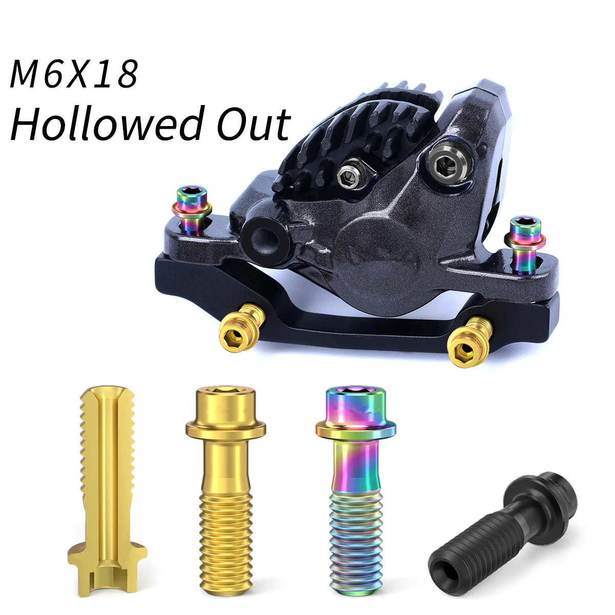 4Pc M6x18 Hollow Titanium Alloy Disc Brake Caliper Screw Lightweight Fixing Bolt Mountain Bike Replacement Parts
4Pc M6x18 Hollow Titanium Alloy Disc Brake Caliper Screw Lightweight Fixing Bolt Mountain Bike Replacement Parts