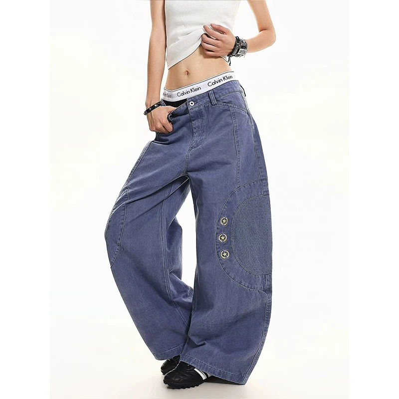 Women Baggy Jeans Blue Denim Pants Star Y2K Japanese Harajuku 2000s American Retro Long Trousers High Street Boyfriend
Women Baggy Jeans Blue Denim Pants Star Y2K Japanese Harajuku 2000s American Retro Long Trousers High Street Boyfriend