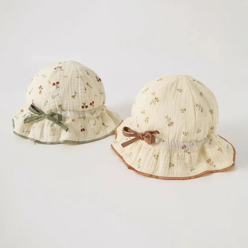 Cute Floral Baby Hat Sweet Bow Ruffled Bucket Cap for Infant Girls Spring Summer Cotton Sunshade Princess Cap
Cute Floral Baby Hat Sweet Bow Ruffled Bucket Cap for Infant Girls Spring Summer Cotton Sunshade Princess Cap
