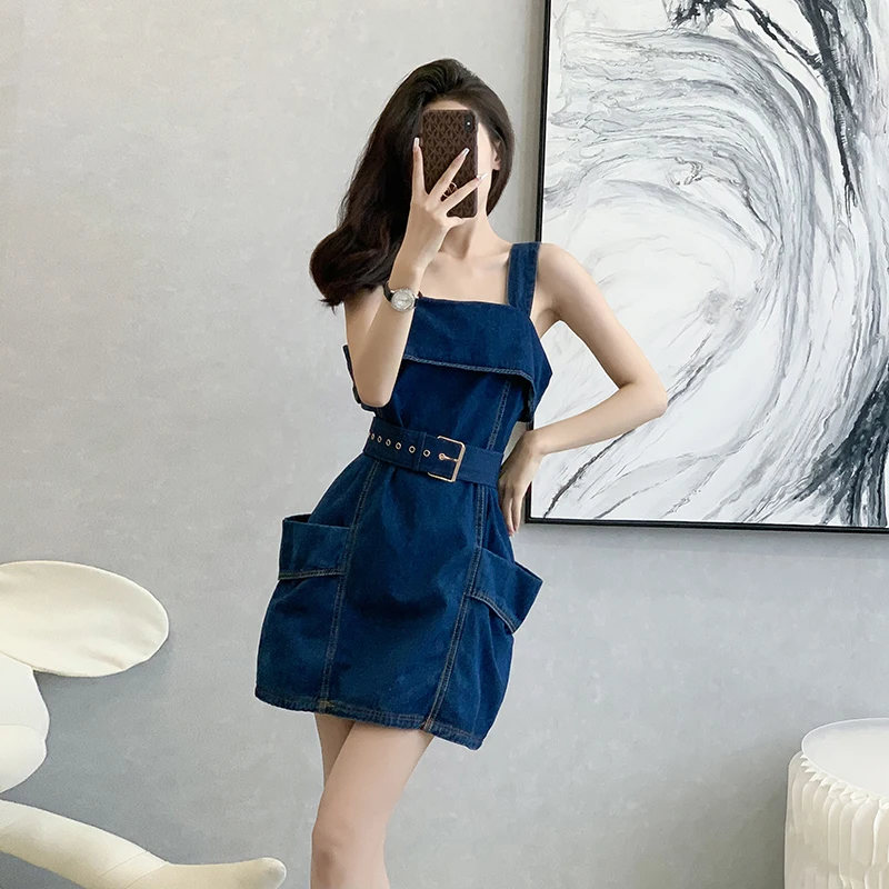 2025 Summer Female Fashion Denim Sundress Long Casual Dress New Female Fashion Vestidos
2025 Summer Female Fashion Denim Sundress Long Casual Dress New Female Fashion Vestidos