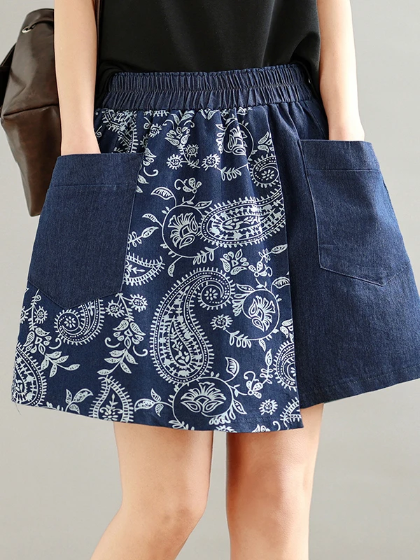 plus Size Women's Jeans Shorts Summer New Style Elastic Waist Five-Quarter Length Fake Two-Piece Skirt Pants Casual Loose Fit
plus Size Women's Jeans Shorts Summer New Style Elastic Waist Five-Quarter Length Fake Two-Piece Skirt Pants Casual Loose Fit