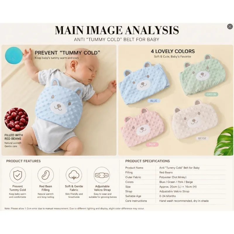Baby Essential: Belly Warmer for Newborns and 2-Month-Olds with Gas Relief—Red Bean Heat Pack Pillow
Baby Essential: Belly Warmer for Newborns and 2-Month-Olds with Gas Relief—Red Bean Heat Pack Pillow
