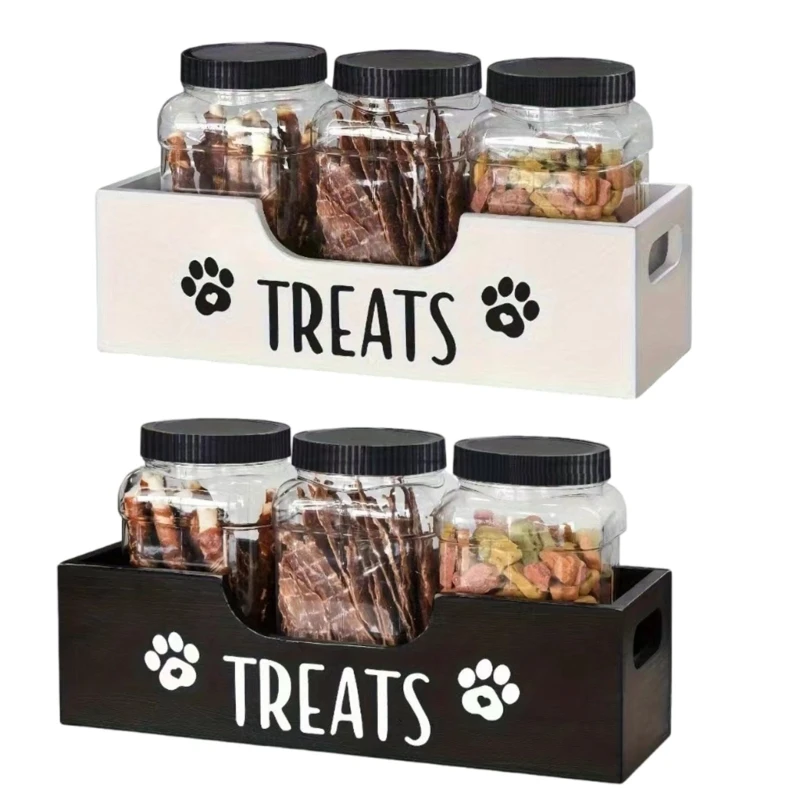 Wooden Cats Dog Treat Organizers 3 Plastic Containers Moisture Proof Storage Box
Wooden Cats Dog Treat Organizers 3 Plastic Containers Moisture Proof Storage Box