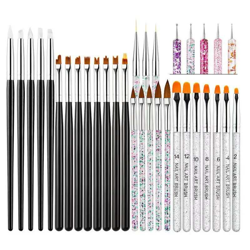 31Pcs Mixed Nail Art Brush Dotting Pen Set Soft Bristle UV Gel Liner Builder Gradient DIY Salon Manicure Tools
31Pcs Mixed Nail Art Brush Dotting Pen Set Soft Bristle UV Gel Liner Builder Gradient DIY Salon Manicure Tools