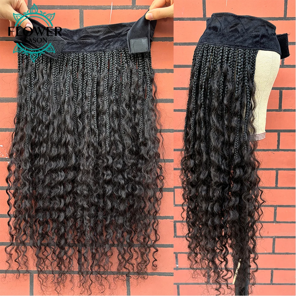 Braided Band Hair Extensions Goddess Boho Box Braids Hair Extensions without Baseball Cap Braids Headband with Human hair curls
Braided Band Hair Extensions Goddess Boho Box Braids Hair Extensions without Baseball Cap Braids Headband with Human hair curls