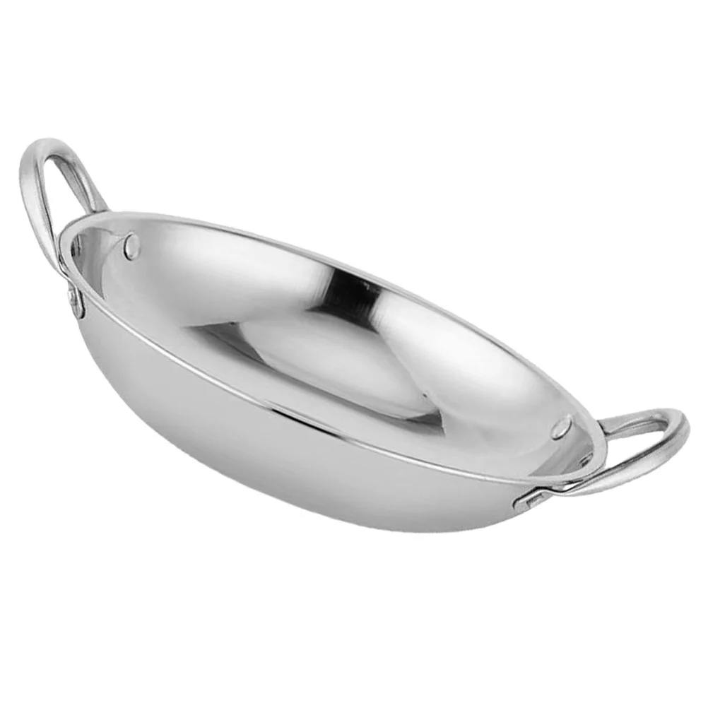 24CM Round Stainless Steel Wok Pan Double Handles Non Deformable Cooking Pot for Home Cooking Tool Kitchen Camping
24CM Round Stainless Steel Wok Pan Double Handles Non Deformable Cooking Pot for Home Cooking Tool Kitchen Camping