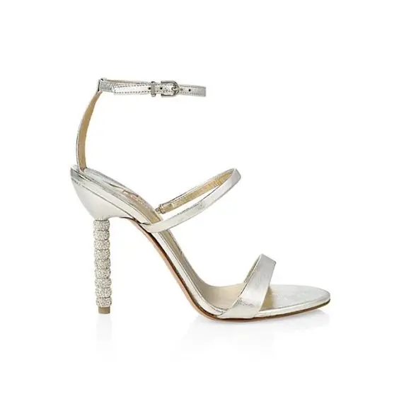 Women's Crystal Diamond Embellished Sandals Metallic Leather Satin Silk Sandals Super High Heel Shaped Heel Design Sandals Size
Women's Crystal Diamond Embellished Sandals Metallic Leather Satin Silk Sandals Super High Heel Shaped Heel Design Sandals Size