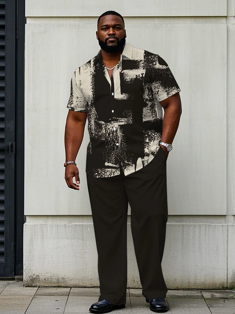 Biggmans Shirts Short Sleeve And Pants Two Piece Set Male Business Casual Outfits Men Plus Size Black Pants Oversized Loose Suit
Biggmans Shirts Short Sleeve And Pants Two Piece Set Male Business Casual Outfits Men Plus Size Black Pants Oversized Loose Suit
