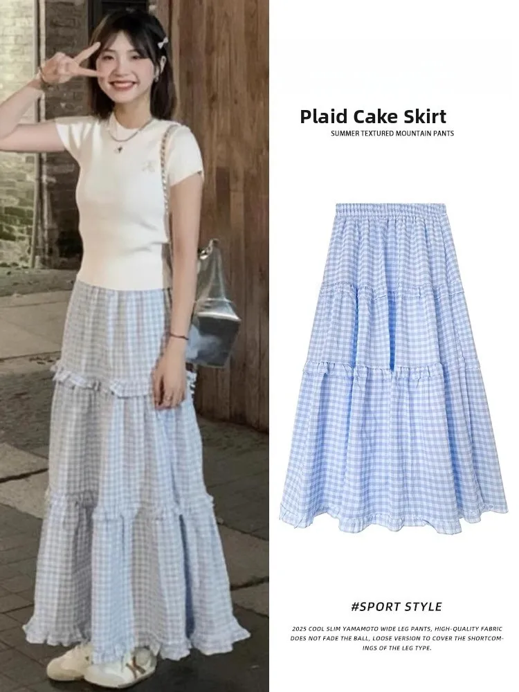 Синяя клетчатая юбка-миди А-силуэта женская, зима 2026, новая, с высокой талией, облегающая, расклешенная, пышная юбка-тортик, для повседневной носки и офиса
Синяя клетчатая юбка-миди А-силуэта женская, зима 2026, новая, с высокой талией, облегающая, расклешенная, пышная юбка-тортик, для повседневной носки и офиса