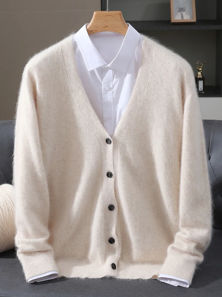 TLOML Men's 100% Mink Cashmere Sweater V-neck Buttons Solid Cardigan Spring Autumn Winter Soft Cashmere Sweater Casual Comfy Top
TLOML Men's 100% Mink Cashmere Sweater V-neck Buttons Solid Cardigan Spring Autumn Winter Soft Cashmere Sweater Casual Comfy Top