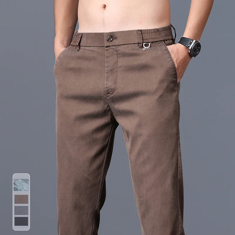 Spring Summer Thin Men Lyocell Pants Brand Straight Fashion Embroidery Casual Pants Fashion Elastic Waist Korean Trousers
Spring Summer Thin Men Lyocell Pants Brand Straight Fashion Embroidery Casual Pants Fashion Elastic Waist Korean Trousers