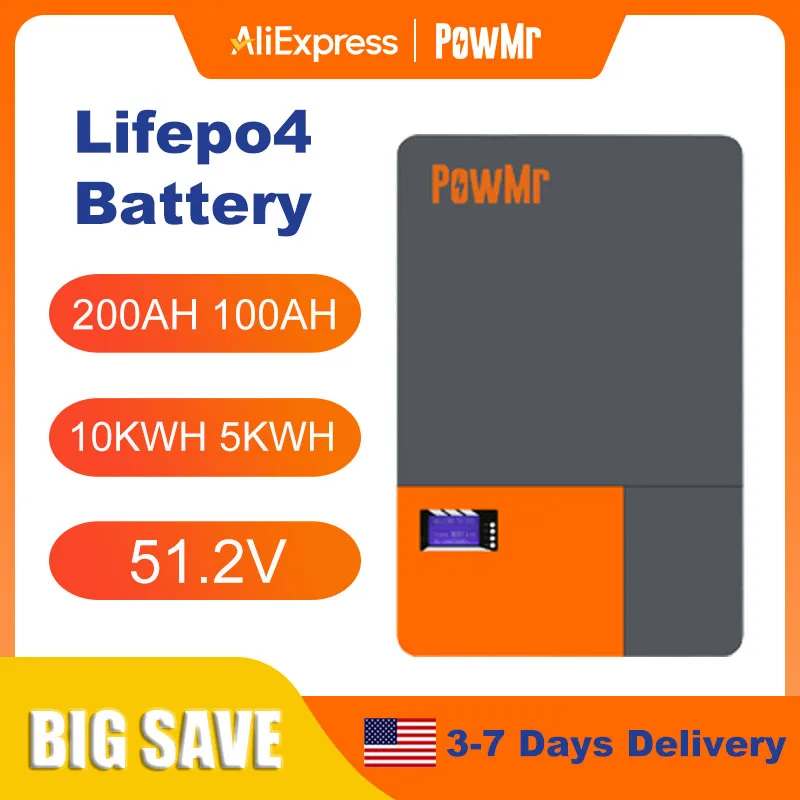 PowMr Powerwall 48V 200AH 100AH LiFePO4 Батарея 10KWH 5KWH Энергетическая солнечная литиевая батарея 6000+ цикла CAN BMS До 16 дюймов параллельных
PowMr Powerwall 48V 200AH 100AH LiFePO4 Батарея 10KWH 5KWH Энергетическая солнечная литиевая батарея 6000+ цикла CAN BMS До 16 дюймов параллельных