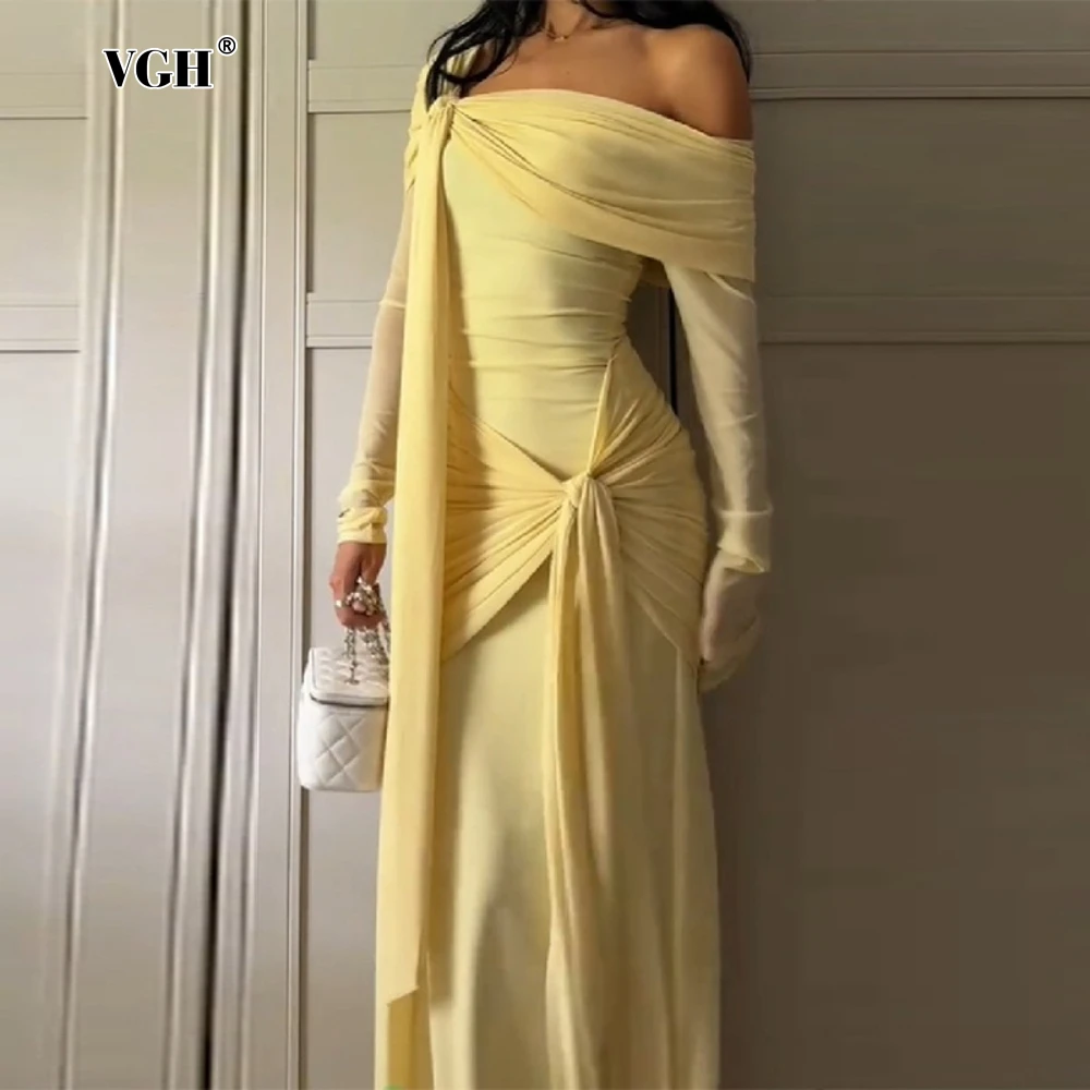 VGH Solid Sexy Party Long Dresses for Women Slash Neck Off The Shoulder Long Sleeve Tunic Patchowrk Bandage Bodycon Dress Female
VGH Solid Sexy Party Long Dresses for Women Slash Neck Off The Shoulder Long Sleeve Tunic Patchowrk Bandage Bodycon Dress Female