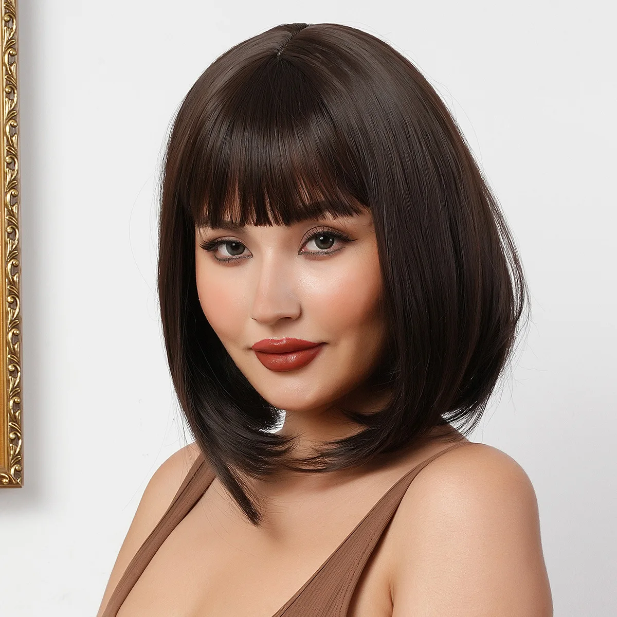 Fashion Natural High-Temperature Synthetic Bob Wig, Brown Black Full Head Short Hair Wig for Women, Hot Selling Hairpiece
Fashion Natural High-Temperature Synthetic Bob Wig, Brown Black Full Head Short Hair Wig for Women, Hot Selling Hairpiece