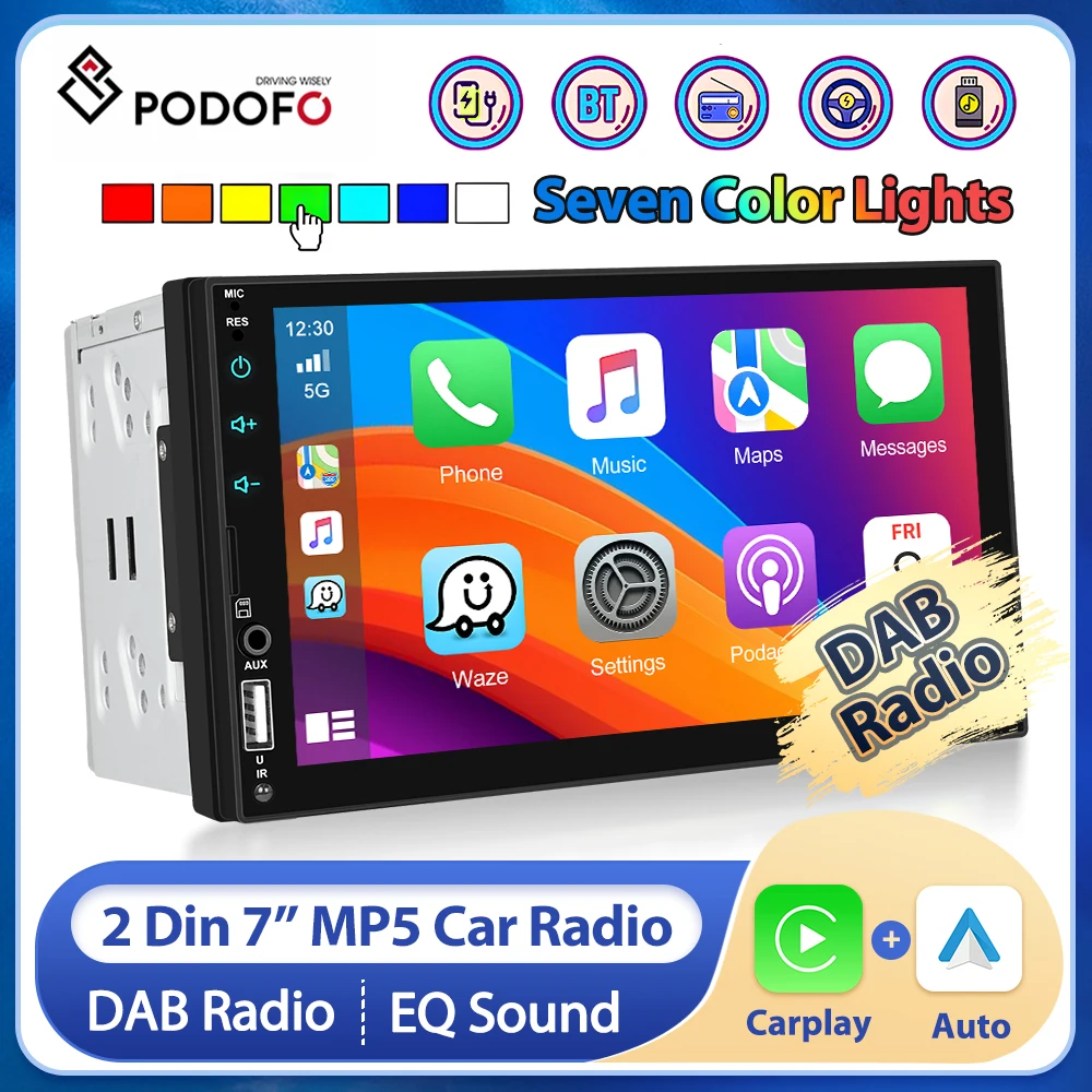 Podofo 1din Car Stereo Carplay Android Auto Multimedia Video Player 7 Inch Touch Screen BT FM Radio Mirror Link Rearview Camera
Podofo 1din Car Stereo Carplay Android Auto Multimedia Video Player 7 Inch Touch Screen BT FM Radio Mirror Link Rearview Camera