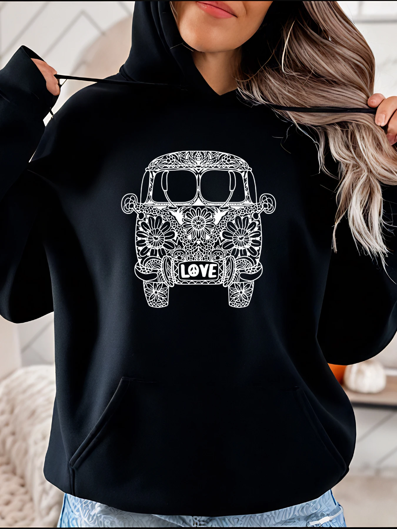 Толстовка с принтом Hippie Van Love, женская повседневная толстовка в стиле бохо для повседневной носки и уличной моды
Толстовка с принтом Hippie Van Love, женская повседневная толстовка в стиле бохо для повседневной носки и уличной моды
