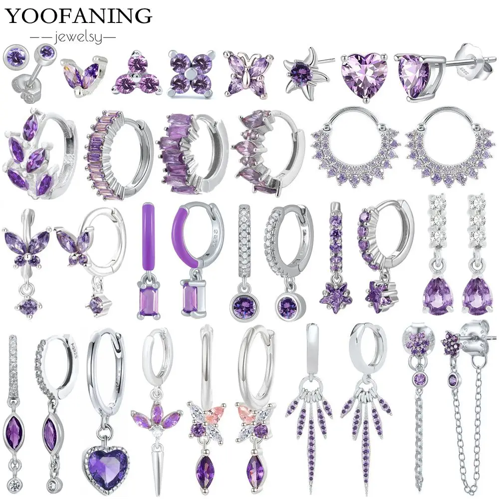 925 Sterling Silver Ear Needle Classic High-end Earrings Purple Zircon Pendant Women's Earrings Fashionable Single Item Jewelry
925 Sterling Silver Ear Needle Classic High-end Earrings Purple Zircon Pendant Women's Earrings Fashionable Single Item Jewelry