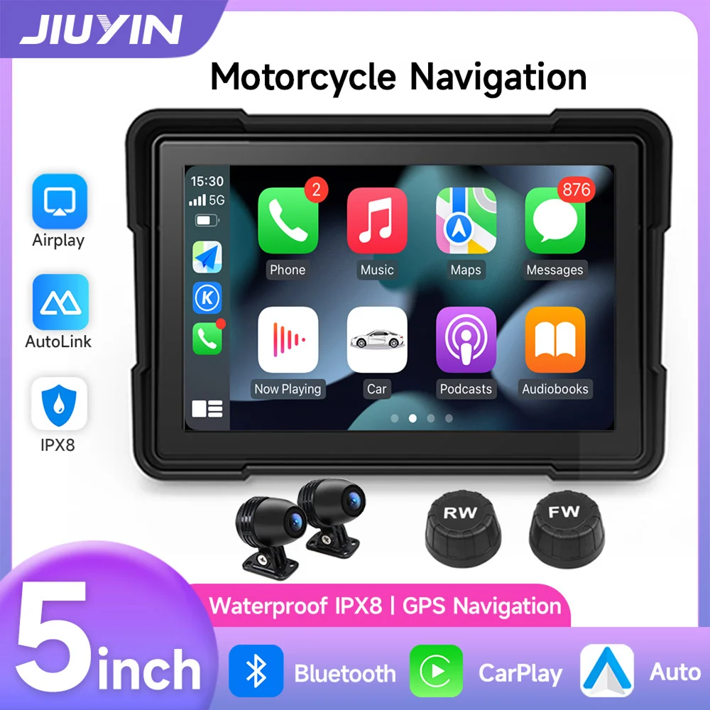 5-inch portable motorcycle GPS navigation - wireless carpet and Android car, Bluetooth, tire pressure, IPX7 waterproof display
5-inch portable motorcycle GPS navigation - wireless carpet and Android car, Bluetooth, tire pressure, IPX7 waterproof display