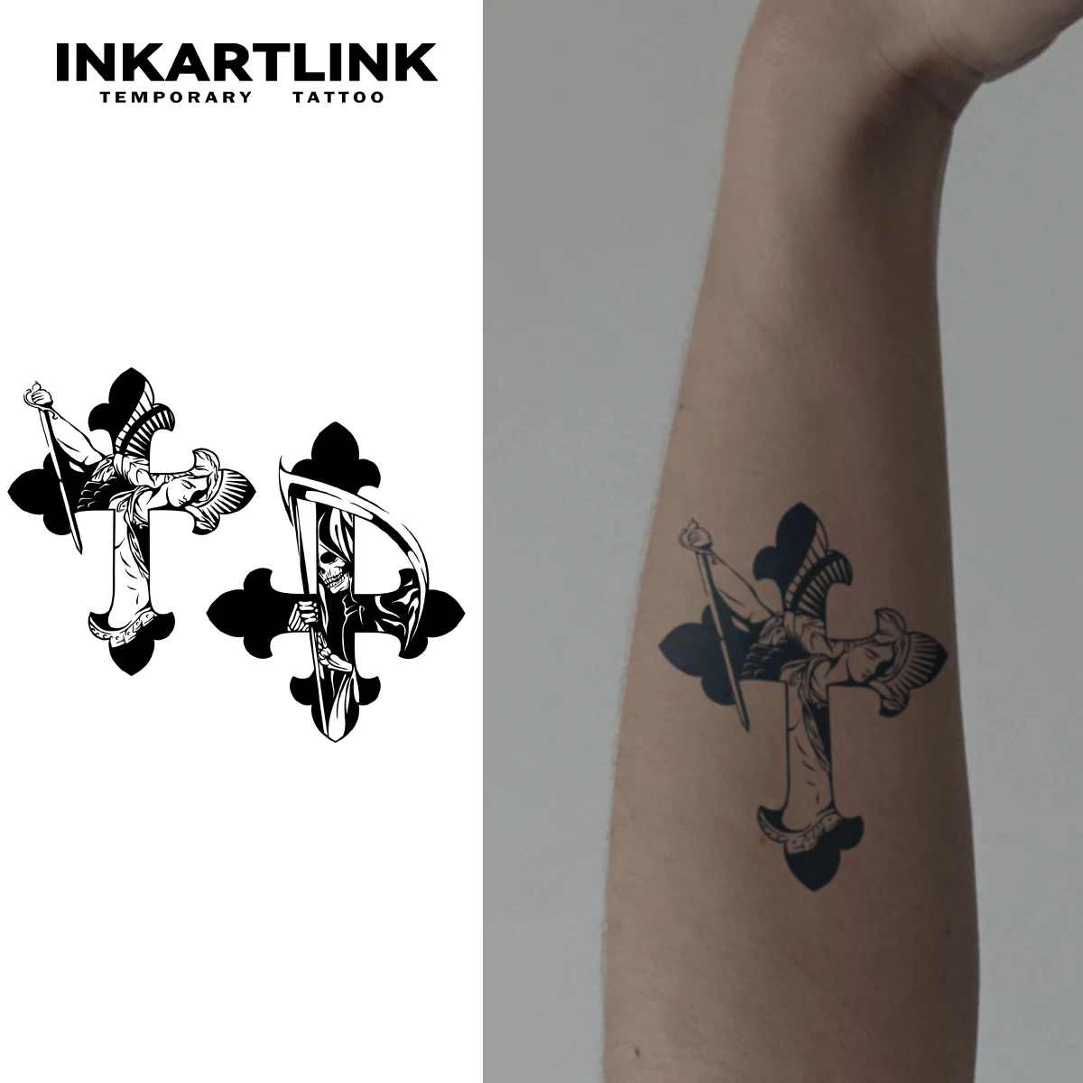 INKERTLINK Cross Tattoo Stickers - Black and White Temporary Tattoos on Arms/Legs - Waterproof Fake Tattoos
INKERTLINK Cross Tattoo Stickers - Black and White Temporary Tattoos on Arms/Legs - Waterproof Fake Tattoos