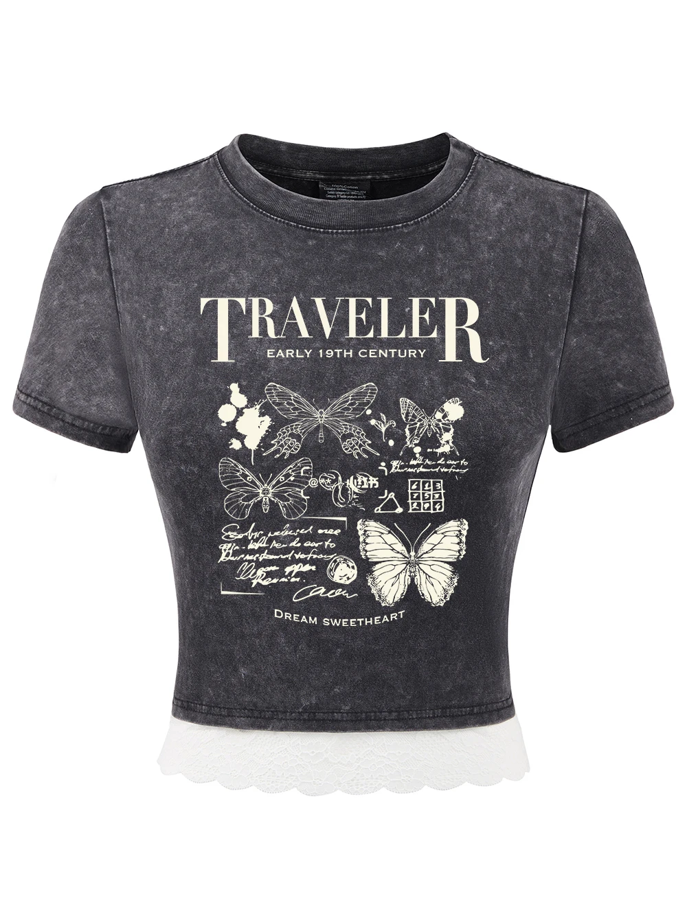 Traveler Early 19Th Century Print Cotton Washed T-Shirts Womens Summer Lace Hem Crop Tees Regular Fit O-Neck Tops Y2K Clothes
Traveler Early 19Th Century Print Cotton Washed T-Shirts Womens Summer Lace Hem Crop Tees Regular Fit O-Neck Tops Y2K Clothes