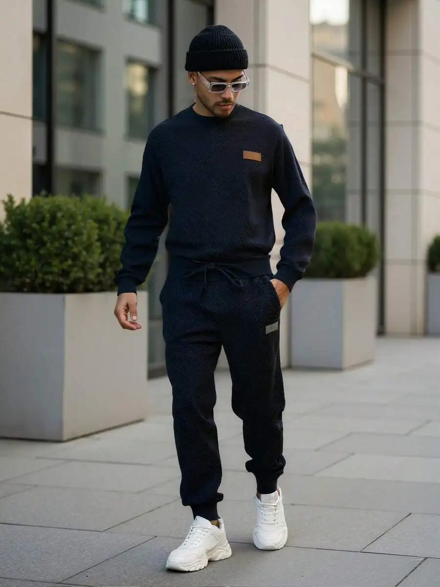 Mens 2 Piece Jacquard Sweatshirt Joggers Set Casual Crewneck Tracksuit For Fall Winter Spring
Mens 2 Piece Jacquard Sweatshirt Joggers Set Casual Crewneck Tracksuit For Fall Winter Spring