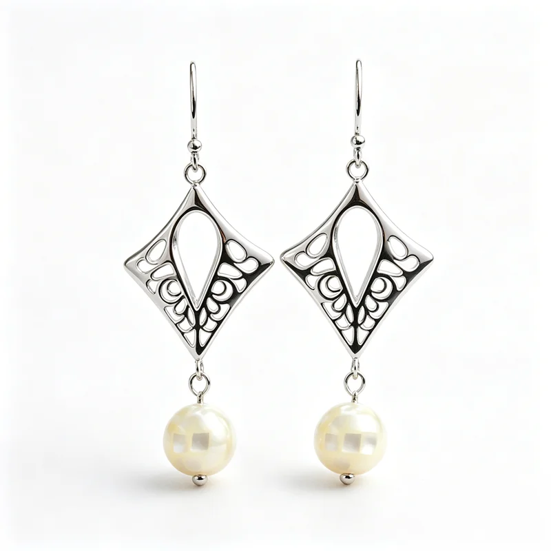 Vintage Hollow Rhombus Lace S925 Sterling Silver Earrings Natural White Shell Bead Drop Earring Fashion Jewelry Gift For Women
Vintage Hollow Rhombus Lace S925 Sterling Silver Earrings Natural White Shell Bead Drop Earring Fashion Jewelry Gift For Women