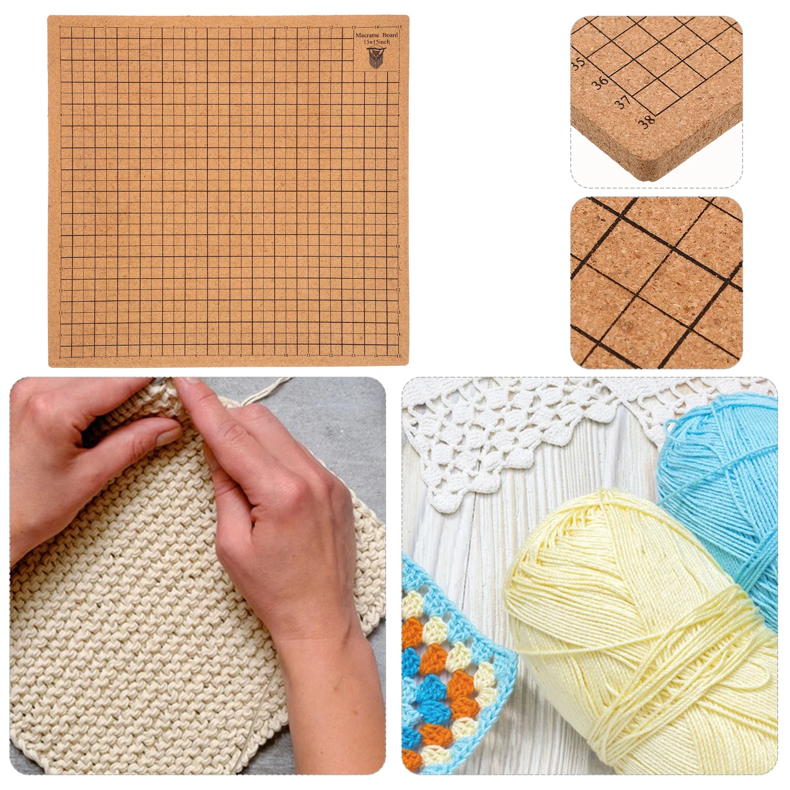 Cork Board 12x16inch Grid Macrame DIY Supplies Wooden Bracelet Craft Project Knotting Boards Reusable Portable
Cork Board 12x16inch Grid Macrame DIY Supplies Wooden Bracelet Craft Project Knotting Boards Reusable Portable
