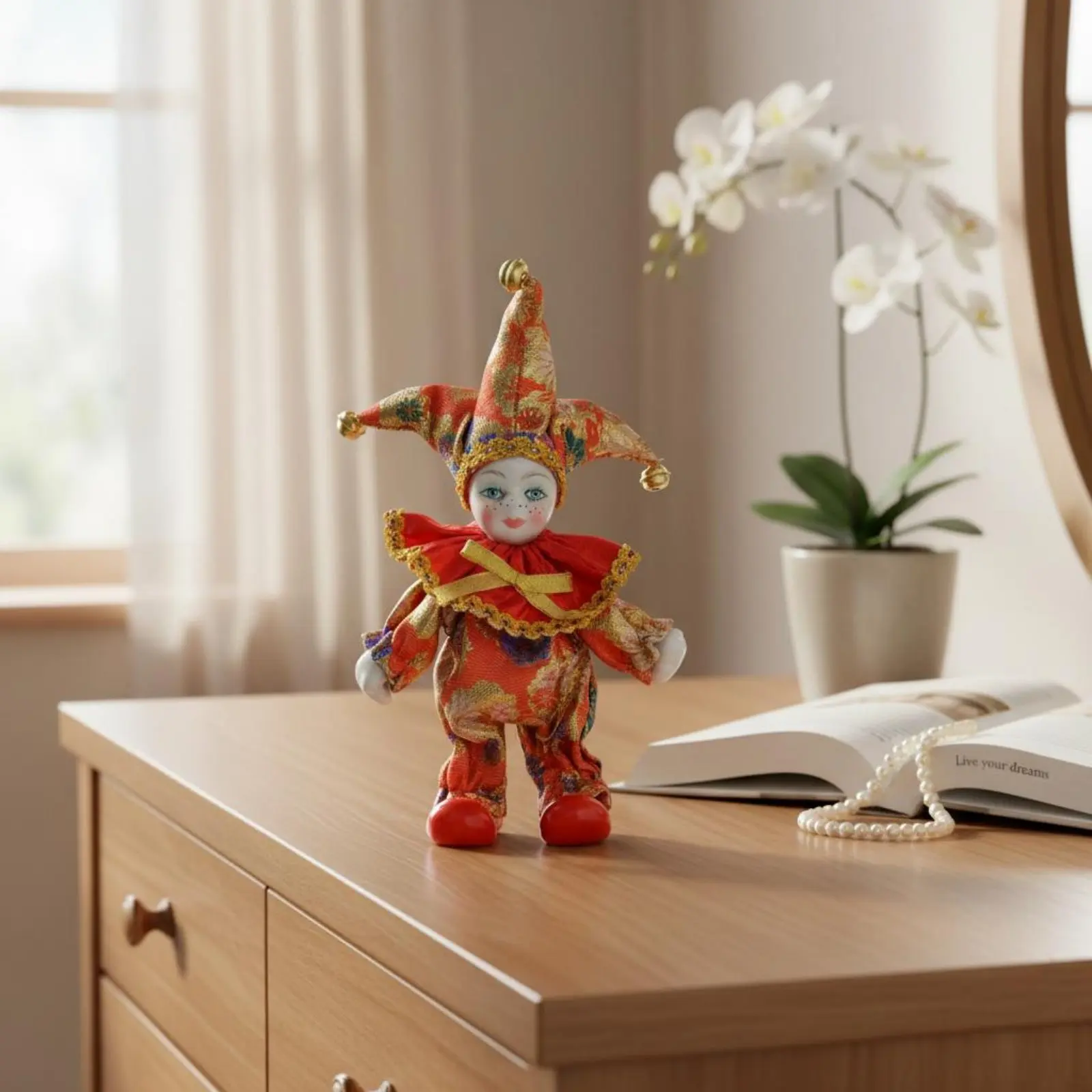 Decorative Clown Figurine Gift Jester Doll Clown Doll Trendy Design Home Decoration Collectible for Shelf Display, Room Decor
Decorative Clown Figurine Gift Jester Doll Clown Doll Trendy Design Home Decoration Collectible for Shelf Display, Room Decor