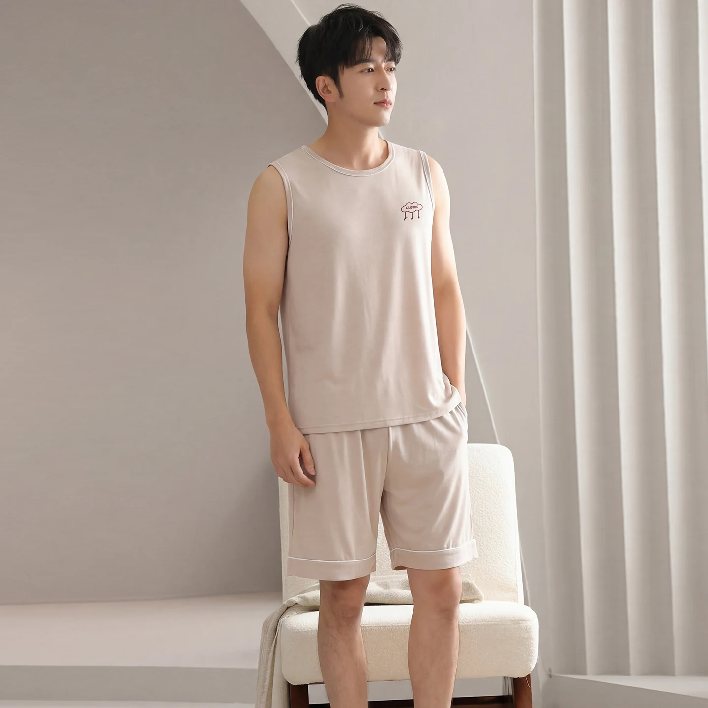 Summer Men Soft Modal Pajamas Sleeveless Male Pajama Set Men Sleepwear Suit Casual Vest Homewear Clothing Nightwear M-4XL
Summer Men Soft Modal Pajamas Sleeveless Male Pajama Set Men Sleepwear Suit Casual Vest Homewear Clothing Nightwear M-4XL