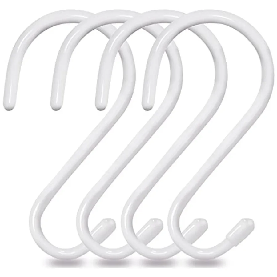 4 Pack Large S Hooks for Hanging Heavy Duty, 6 inch Non Slip Vinyl Coated Metal Closet S Hooks for Hanging Kitchen Utensil Pot
4 Pack Large S Hooks for Hanging Heavy Duty, 6 inch Non Slip Vinyl Coated Metal Closet S Hooks for Hanging Kitchen Utensil Pot