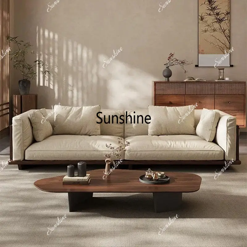 New Chinese black walnut sofa three-person living room modern minimalist style
New Chinese black walnut sofa three-person living room modern minimalist style