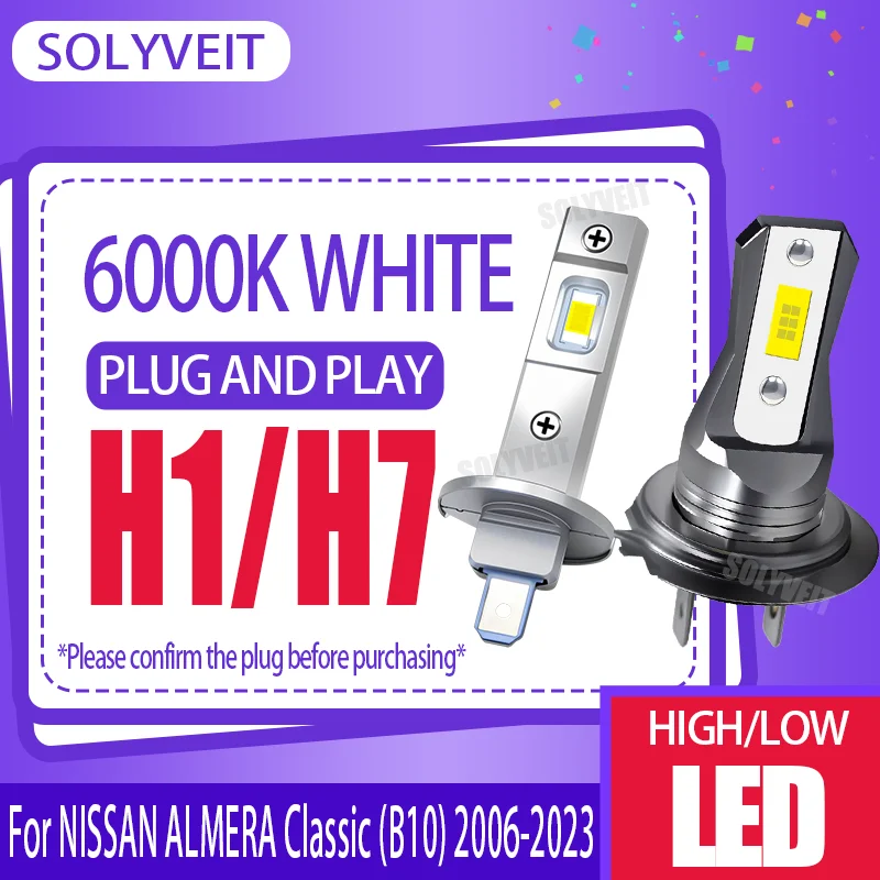 Quick setup LED High Low H1/H7 Car Headlight Bulb 6000k For NISSAN ALMERA Classic (B10) 2006 2007 2008 2009 2010 2011 2012-2023
Quick setup LED High Low H1/H7 Car Headlight Bulb 6000k For NISSAN ALMERA Classic (B10) 2006 2007 2008 2009 2010 2011 2012-2023