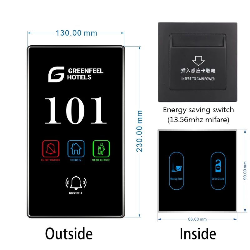 Electronic Hotel Room Digital Plate, 13.56mhz Energy Saving switch, DND Control Switch Built-in Bell System for Smart Hotel
Electronic Hotel Room Digital Plate, 13.56mhz Energy Saving switch, DND Control Switch Built-in Bell System for Smart Hotel