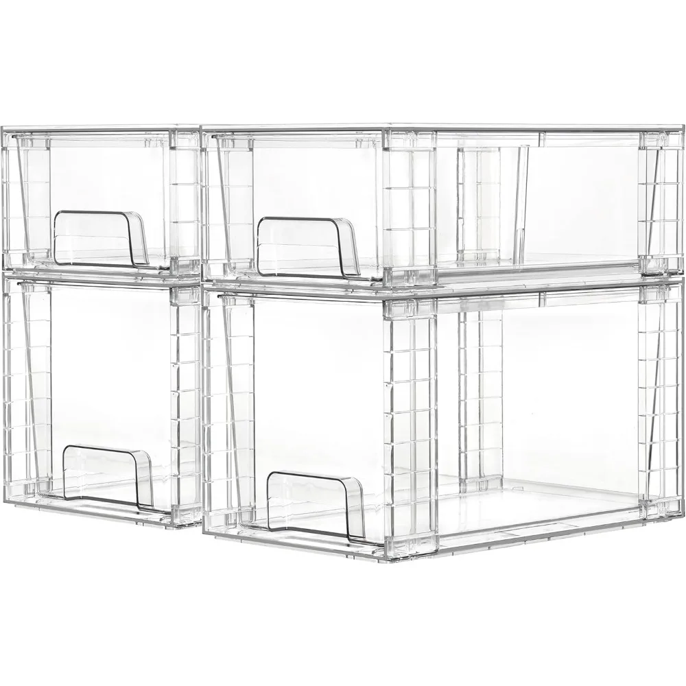 Прозрачные штабелируемые ящики для хранения, органайзеры для удобной сборки с ручками для кухни, ванной комнаты, кладовой
Прозрачные штабелируемые ящики для хранения, органайзеры для удобной сборки с ручками для кухни, ванной комнаты, кладовой