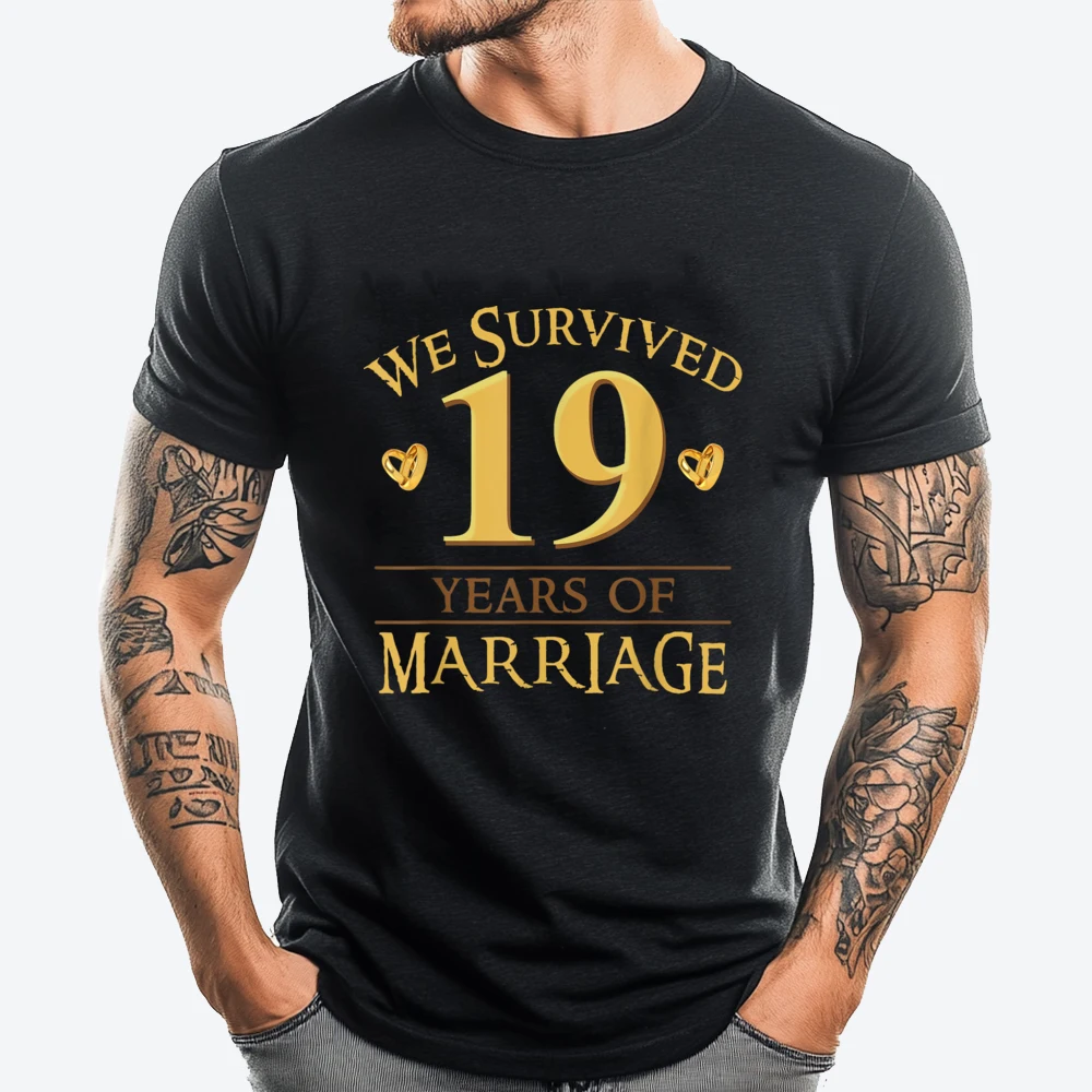 We Survived 19 Years Of Marriage Couple 19th Anniversary Black T Shirt Men's Clothing 2024 Tshirt Casual
We Survived 19 Years Of Marriage Couple 19th Anniversary Black T Shirt Men's Clothing 2024 Tshirt Casual