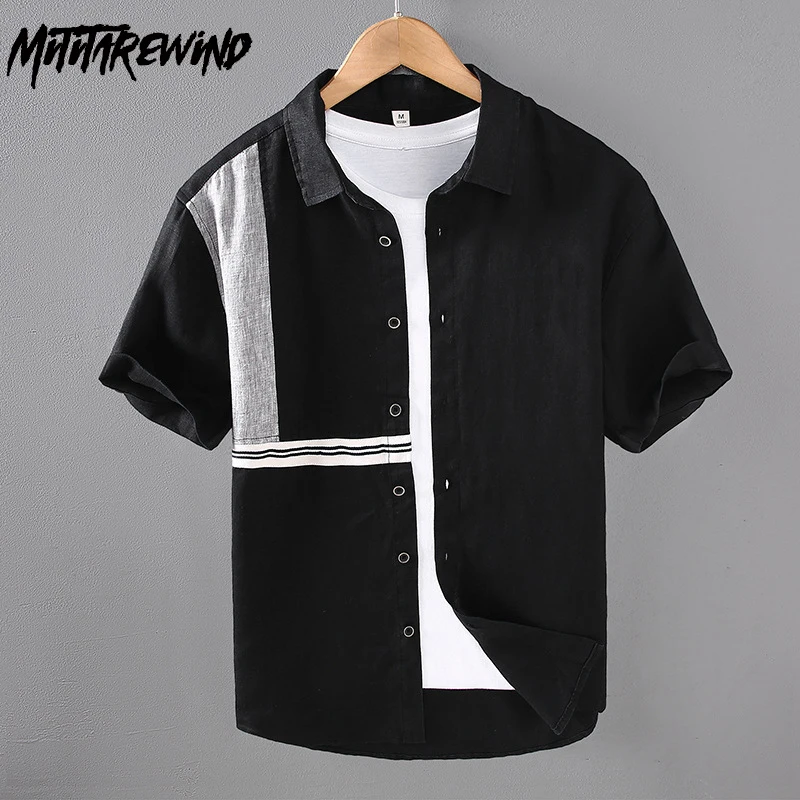 100% Linen Shirt for Man Summer Breathable Short Sleeve Beach Shirt Lapel Patchwork Button Up Shirt Daily Causal Black Shirts
100% Linen Shirt for Man Summer Breathable Short Sleeve Beach Shirt Lapel Patchwork Button Up Shirt Daily Causal Black Shirts