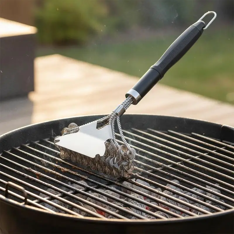 Woven Wire Grate Scrubber 17 in For Backyard BBQ Patio Party Family Gathering, Bristle Free Triple Head Design Extra Thick Scraper Manual Hand Tool Porcelain Charcoal Cast Iron Compatibility
Woven Wire Grate Scrubber 17 in For Backyard BBQ Patio Party Family Gathering, Bristle Free Triple Head Design Extra Thick Scraper Manual Hand Tool Porcelain Charcoal Cast Iron Compatibility