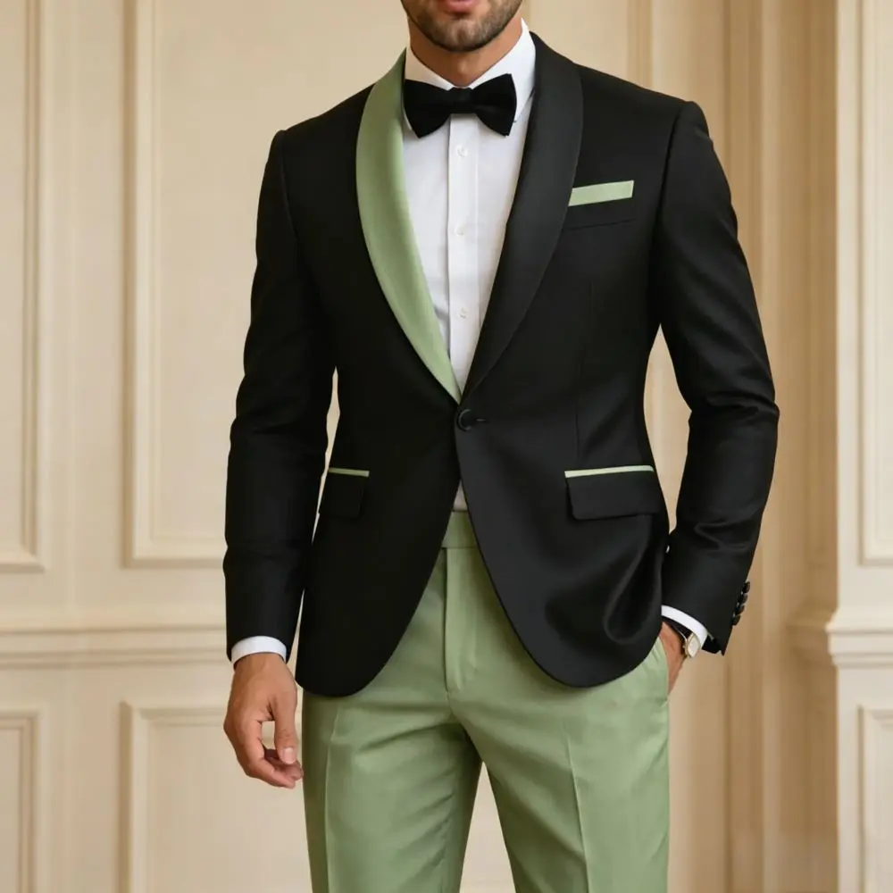 Mens Black Champagne Contrast Color 2 Pieces Tuxedo Shawl Lapel Formal Clean Stitching Prom Wedding Evening Groom Office Wear
Mens Black Champagne Contrast Color 2 Pieces Tuxedo Shawl Lapel Formal Clean Stitching Prom Wedding Evening Groom Office Wear