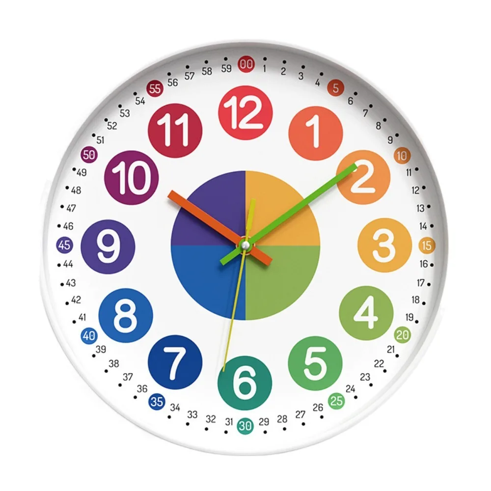 Round Early Education Wall Clock Mute Digital Pattern Electronic Color Clock Punch-free Learning Wall Hanging Clock Holiday Gift
Round Early Education Wall Clock Mute Digital Pattern Electronic Color Clock Punch-free Learning Wall Hanging Clock Holiday Gift