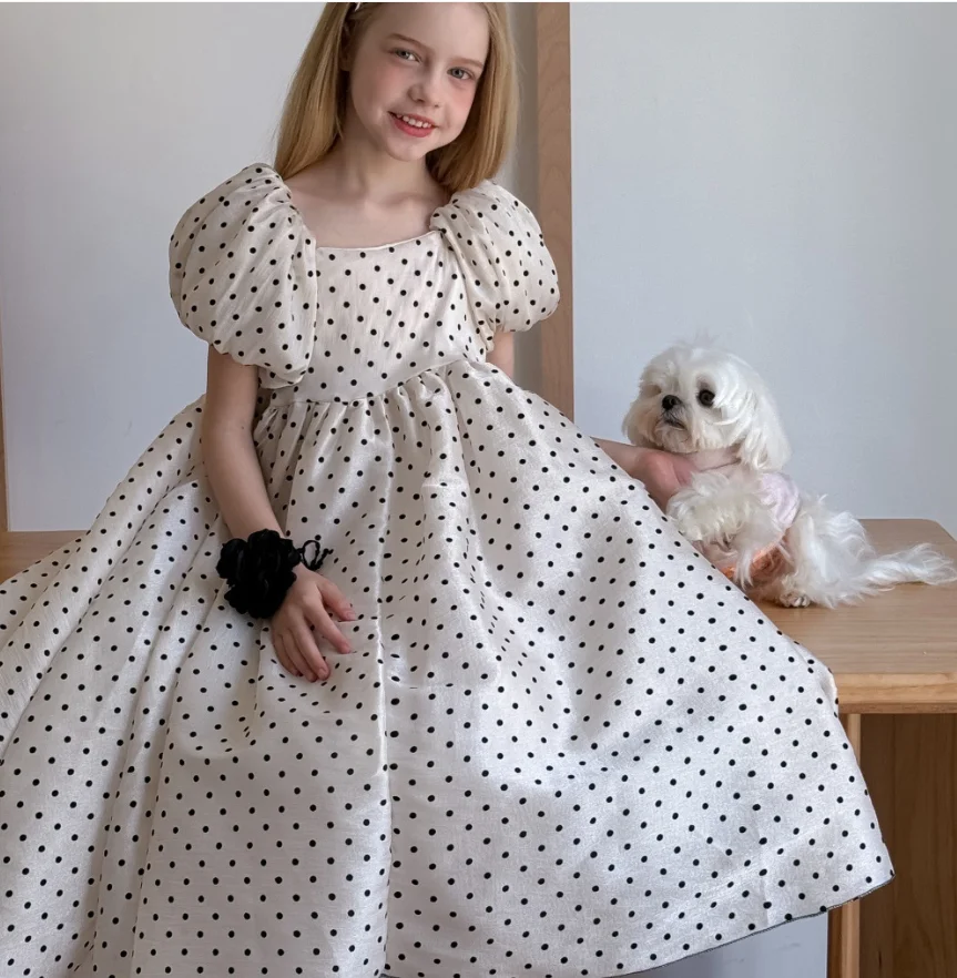 New Baby Summer Girls Boutique Dot Puff Sleeve Flower Dress, Princess Kids Candy Party Dresses 3-8T
New Baby Summer Girls Boutique Dot Puff Sleeve Flower Dress, Princess Kids Candy Party Dresses 3-8T