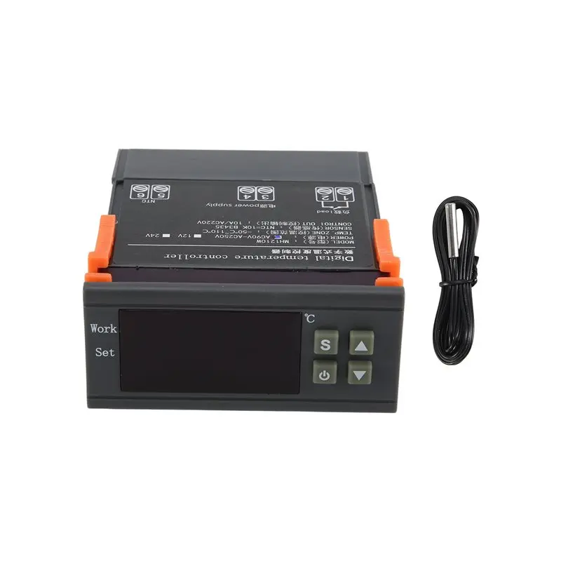 Multifunction MH1210W Digital Temperature Controller AC90-250V 10A 220V Thermostat Regulator With Sensor,Heating Cooling Control
Multifunction MH1210W Digital Temperature Controller AC90-250V 10A 220V Thermostat Regulator With Sensor,Heating Cooling Control