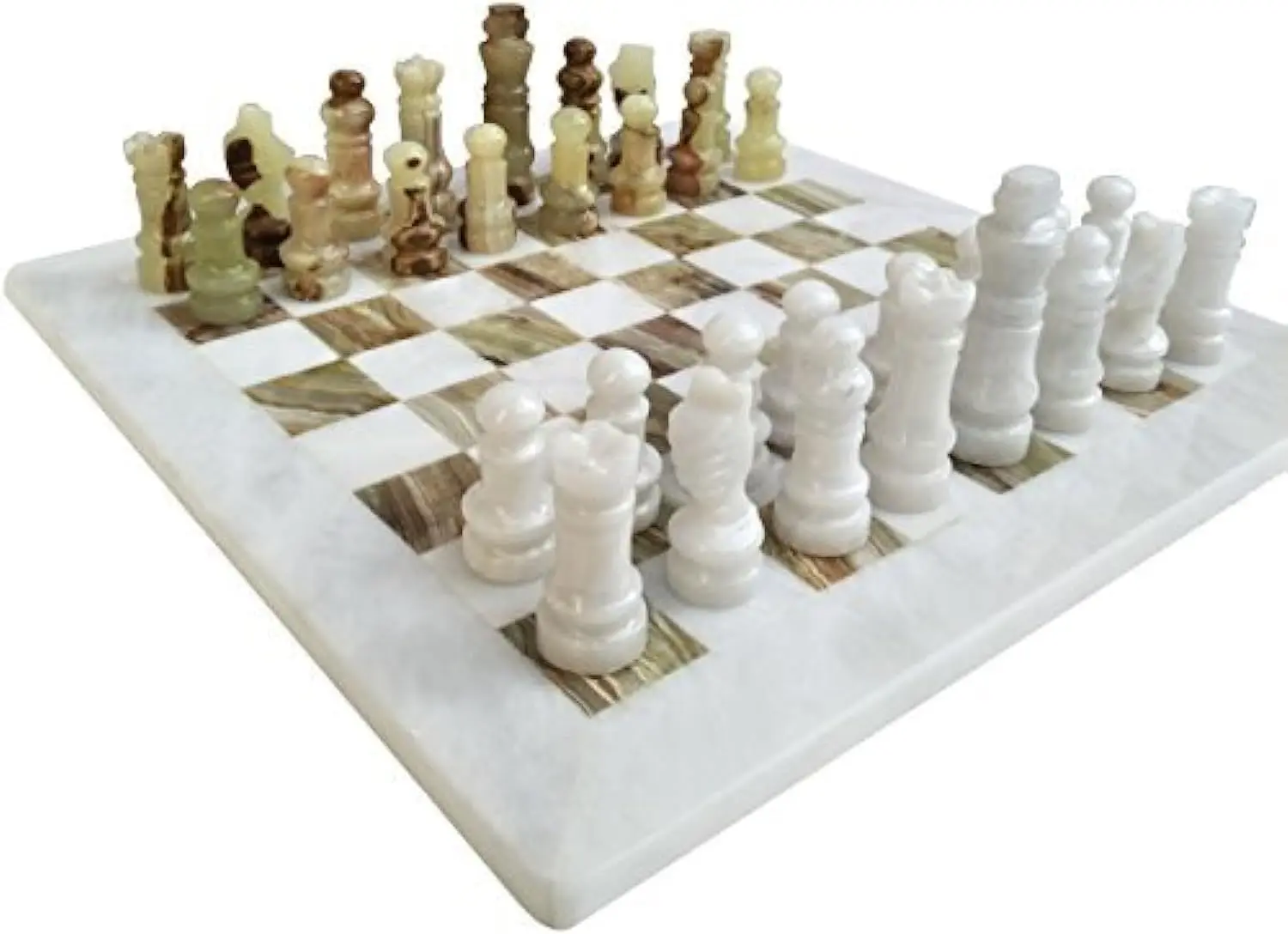 Handmade Marble Onyx Chess Set 12" - White & Green Board Game for Home Decor
Handmade Marble Onyx Chess Set 12" - White & Green Board Game for Home Decor