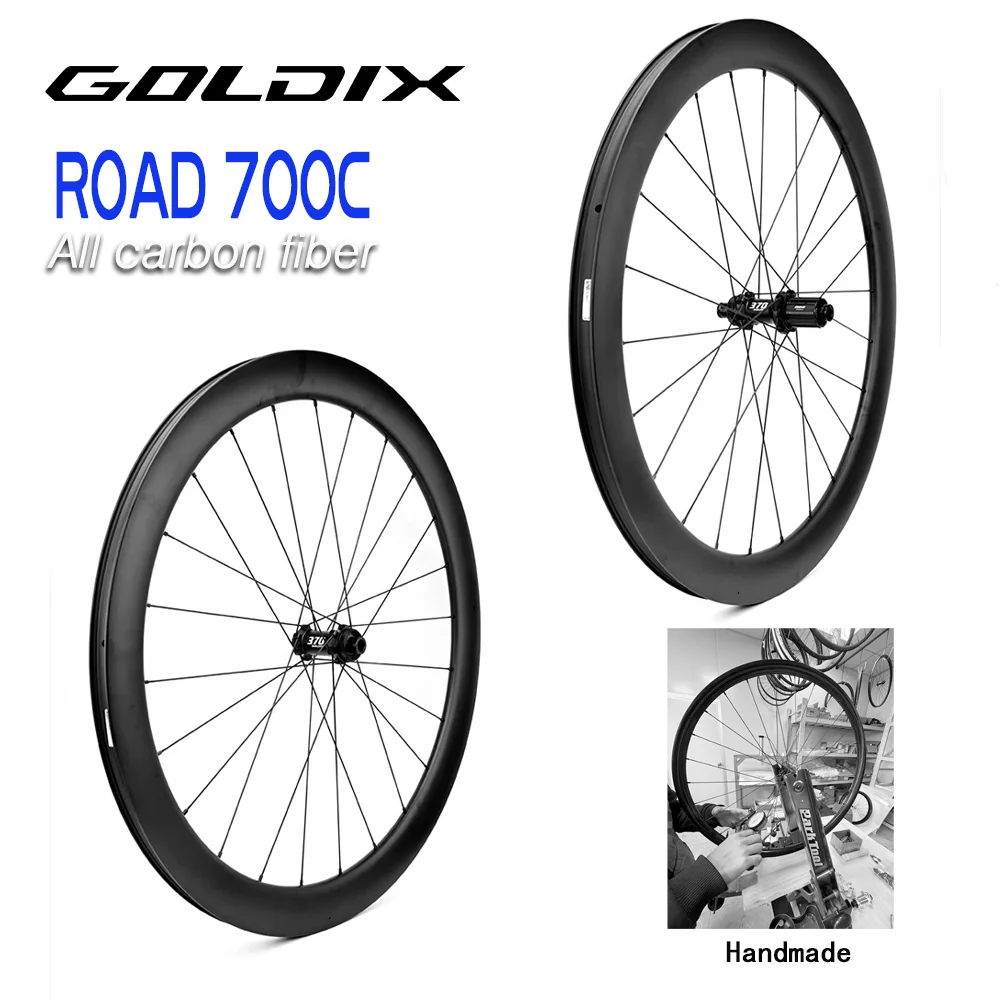 Колесный комплект GOLDIX: высота обода 50 мм, ширина обода 28 мм, трещотка R370, втулки 36T, спицы SAPIM, полностью карбоновый, для шоссейного велосипеда.
Колесный комплект GOLDIX: высота обода 50 мм, ширина обода 28 мм, трещотка R370, втулки 36T, спицы SAPIM, полностью карбоновый, для шоссейного велосипеда.