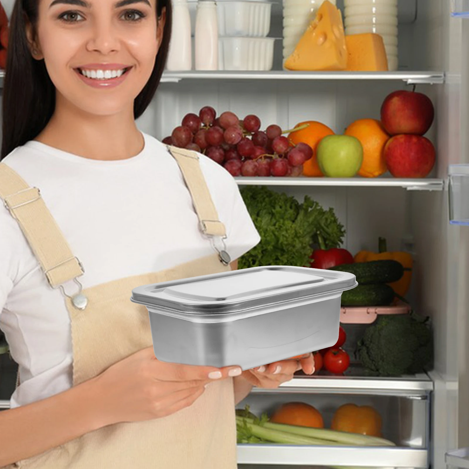 Ice Cream Container Stainless Steel Freezer Storage Box Reusable Dessert Keeper Household Refrigerator Jar Silver Kitchen 
Ice Cream Container Stainless Steel Freezer Storage Box Reusable Dessert Keeper Household Refrigerator Jar Silver Kitchen