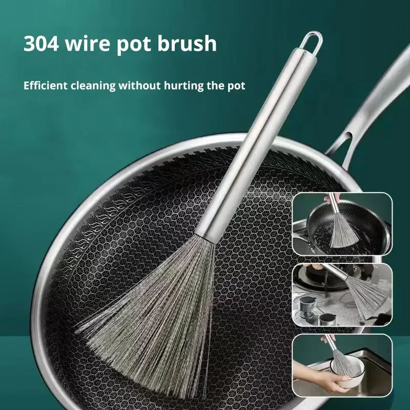 1pc Wire Cleaning Brush 304 Stainless Steel With Handle High Elasticity for Brushing Pots and Pans Kitchen Supplies
1pc Wire Cleaning Brush 304 Stainless Steel With Handle High Elasticity for Brushing Pots and Pans Kitchen Supplies